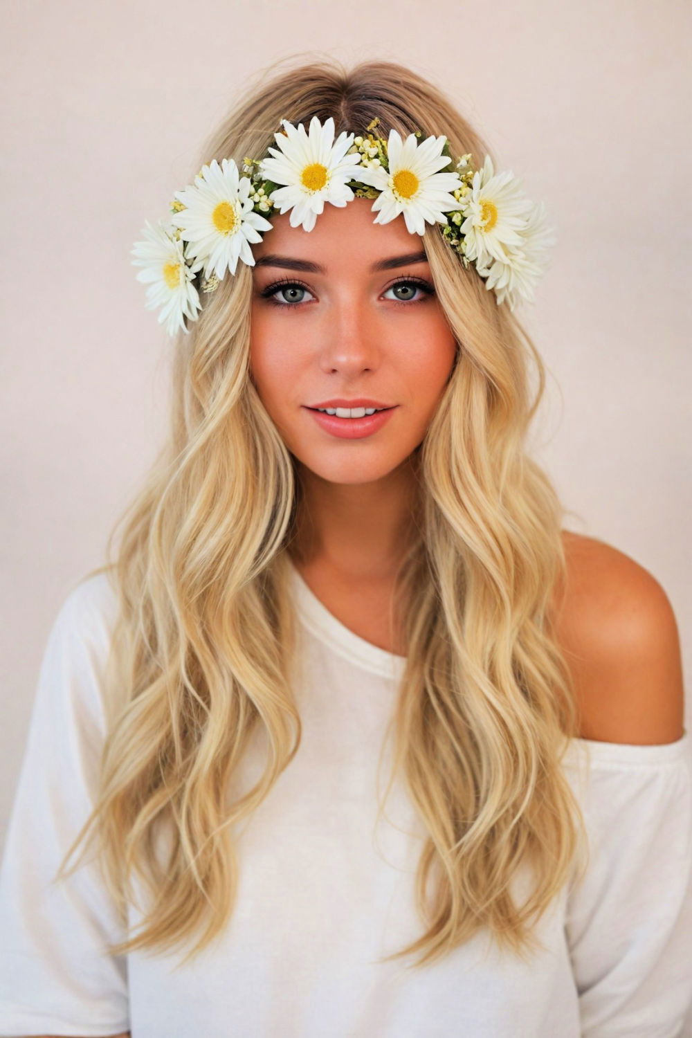 flower crown rave hairstyle