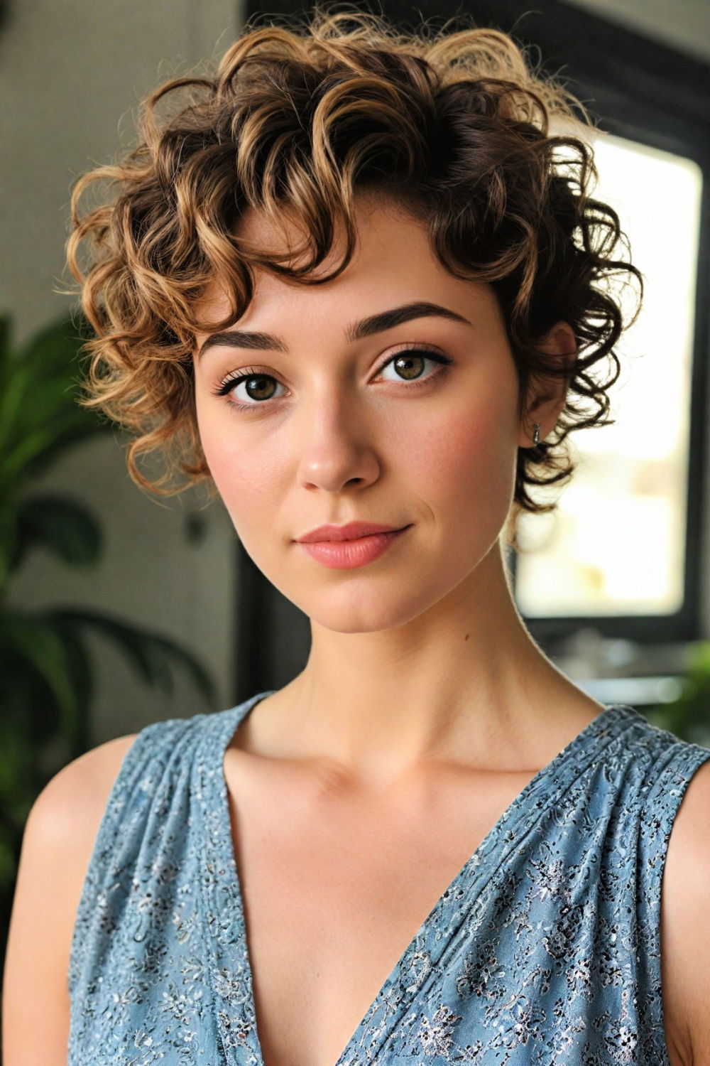 fresh and hassle free curly pixie cut
