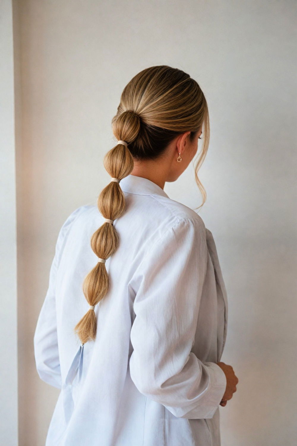 fun and modern bubble ponytail hairstyle