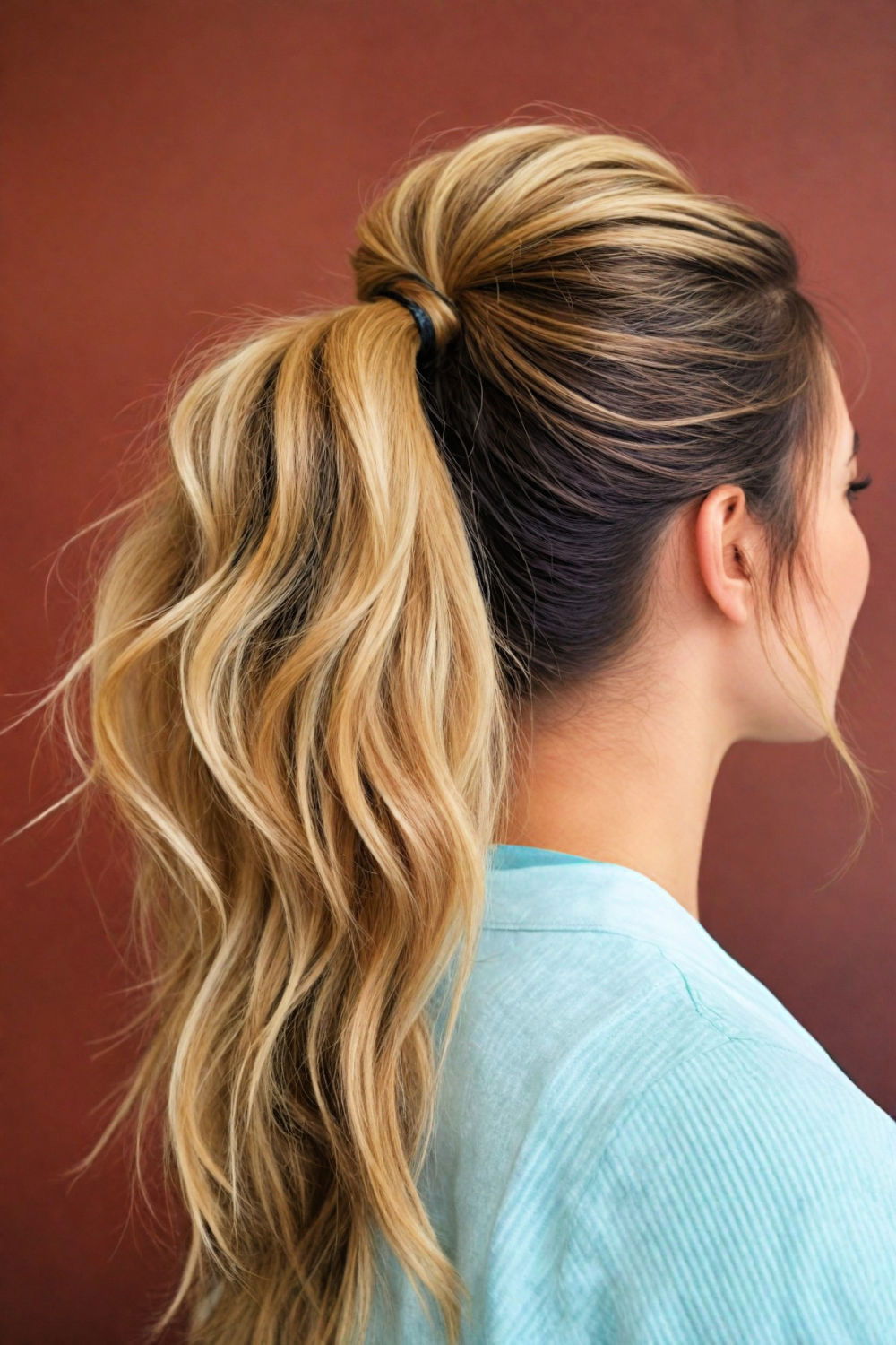 glamorous voluminous ponytail hairstyle