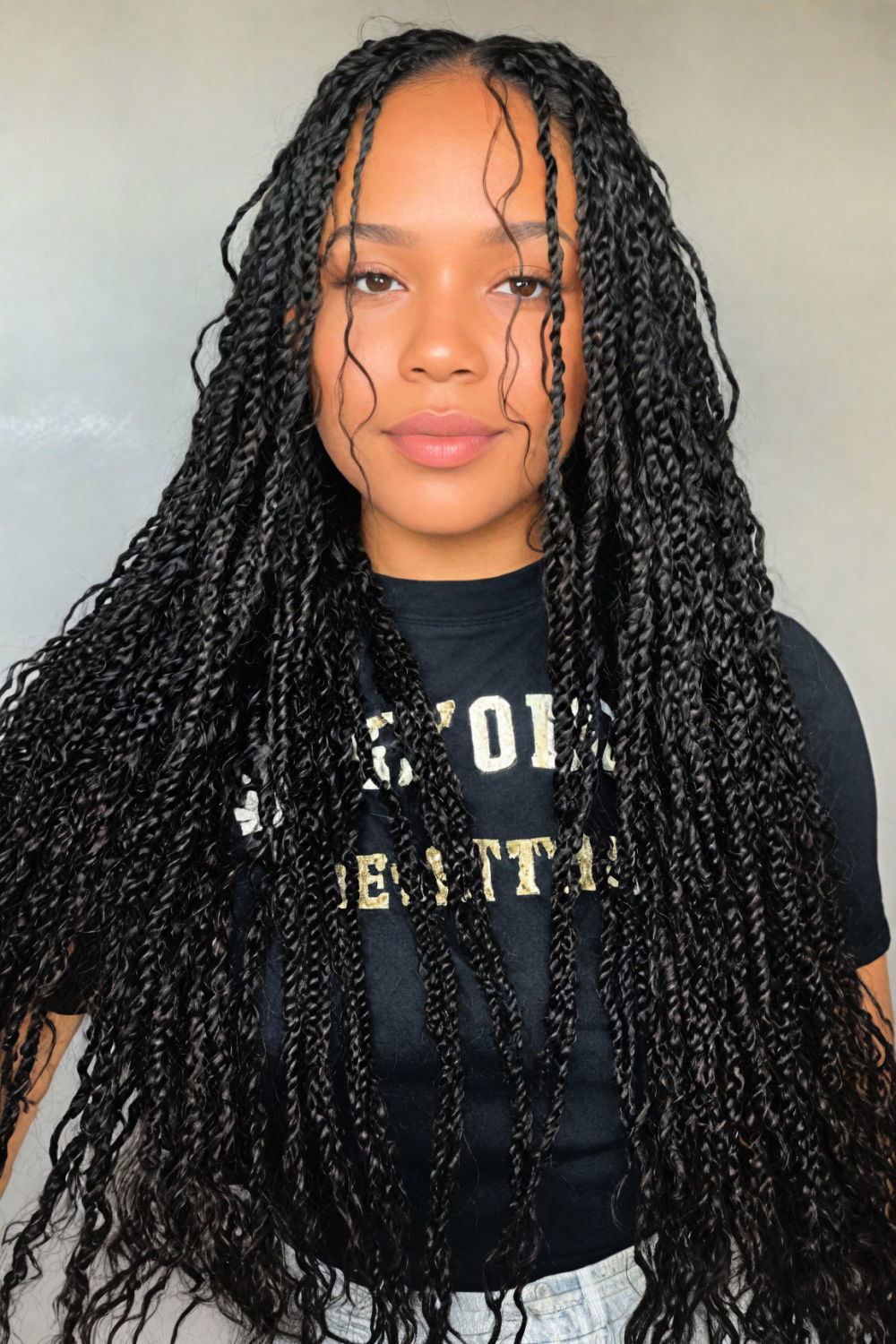 goddess knotless braids hairstyle