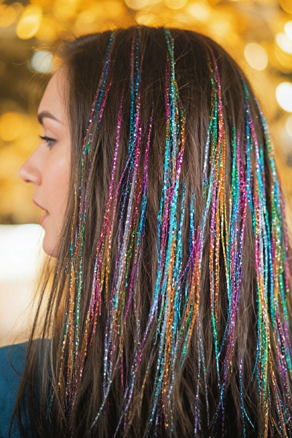 hair tinsel extension for rave party