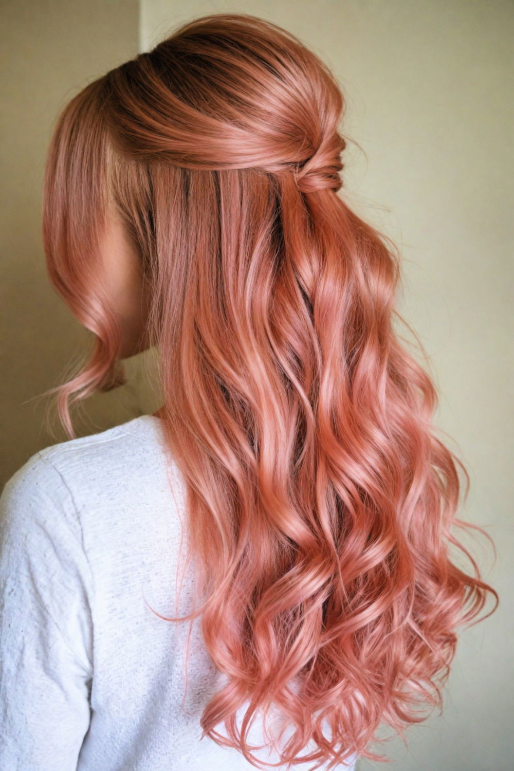 half up half down aesthetic hairstyle