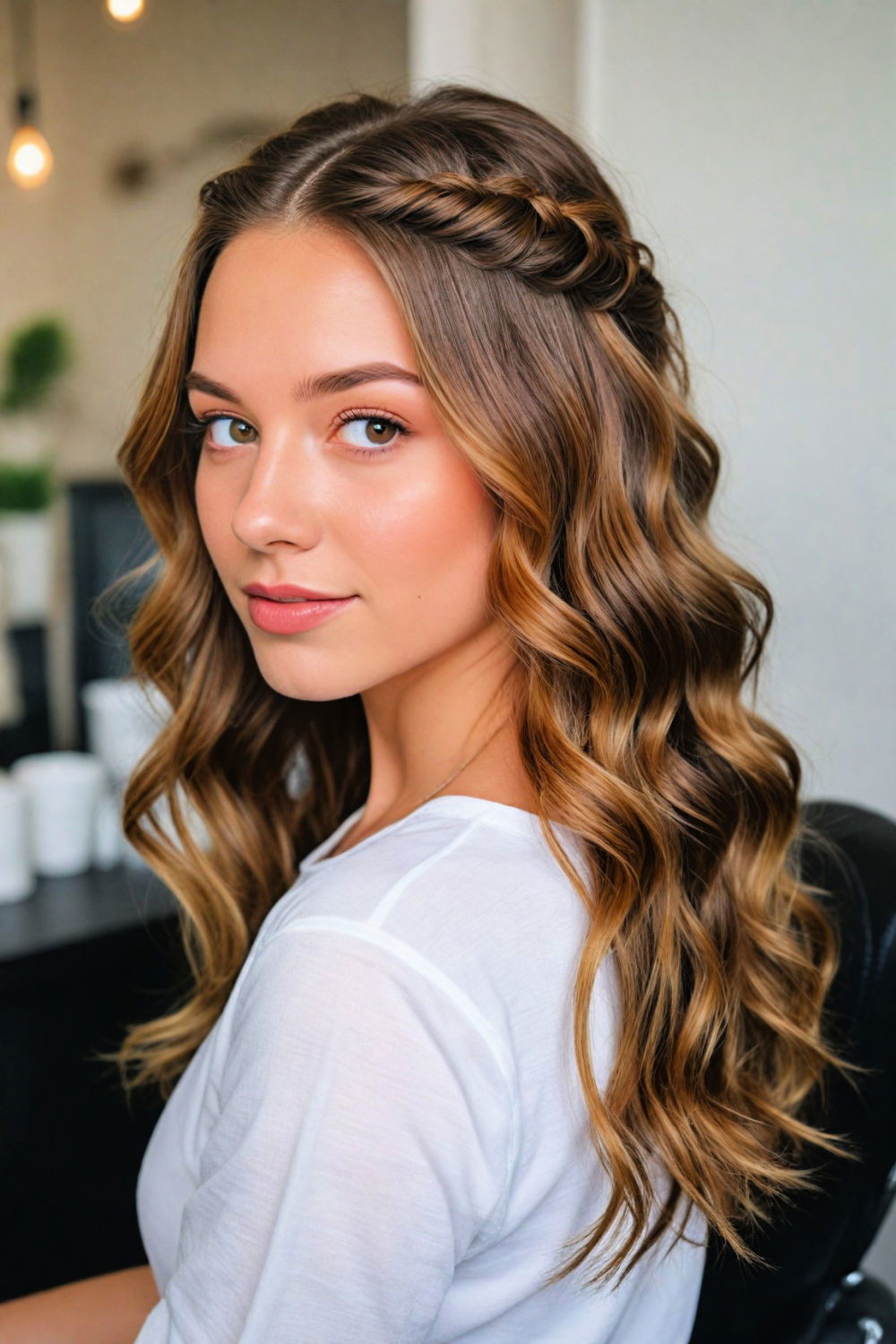 half up half down hairstyle for any birthday theme