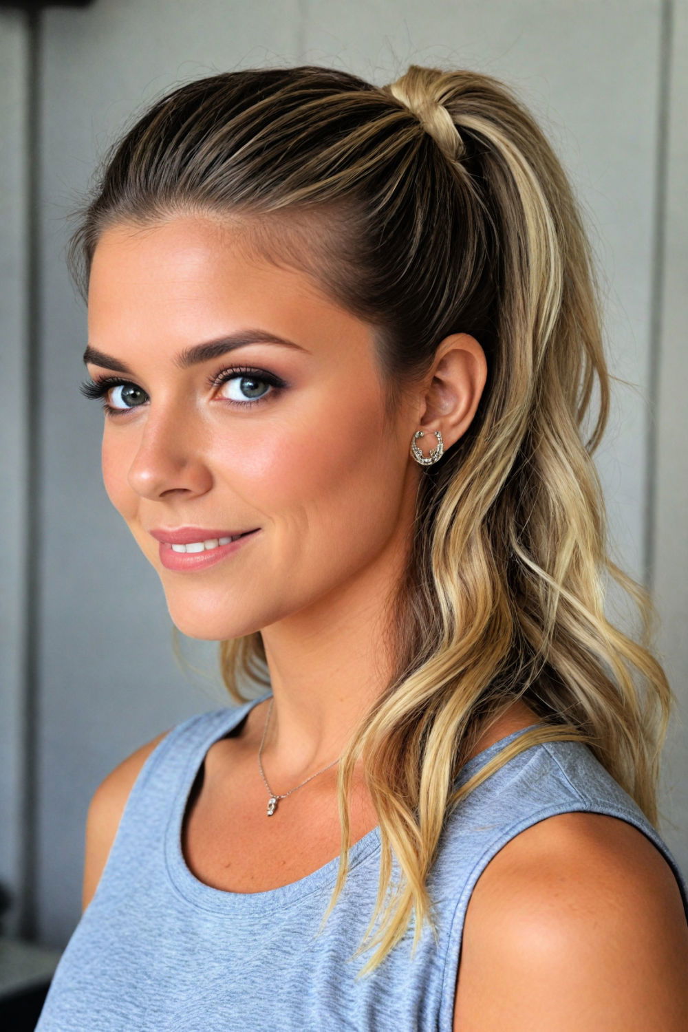 half up half down hairstyle for athletes women