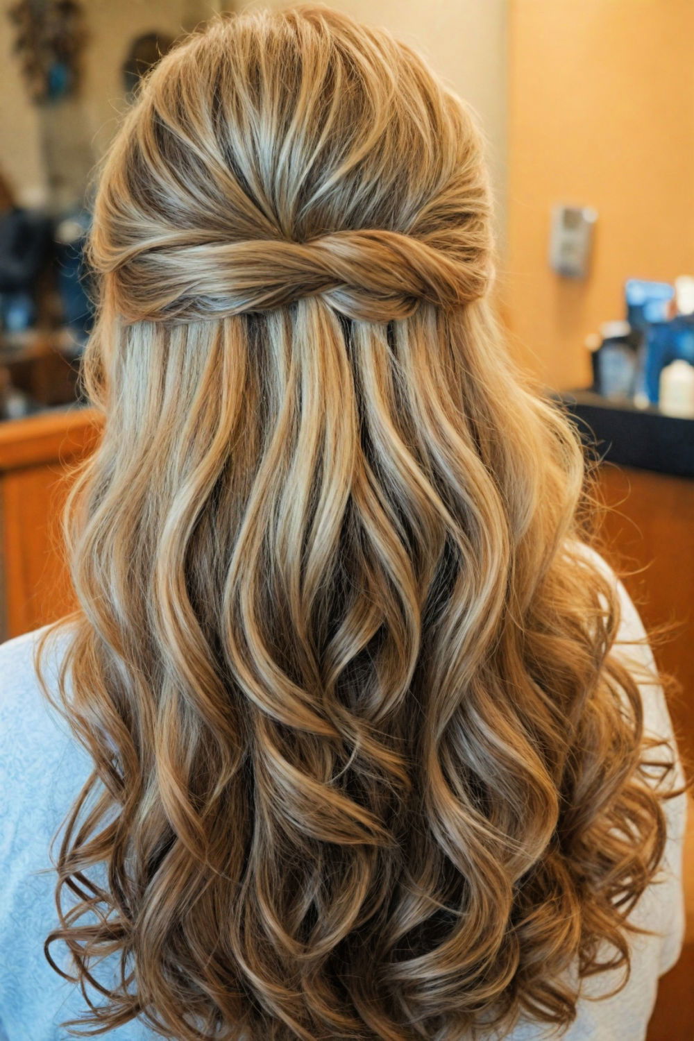 half up half down hairstyle for over 50 and overweight