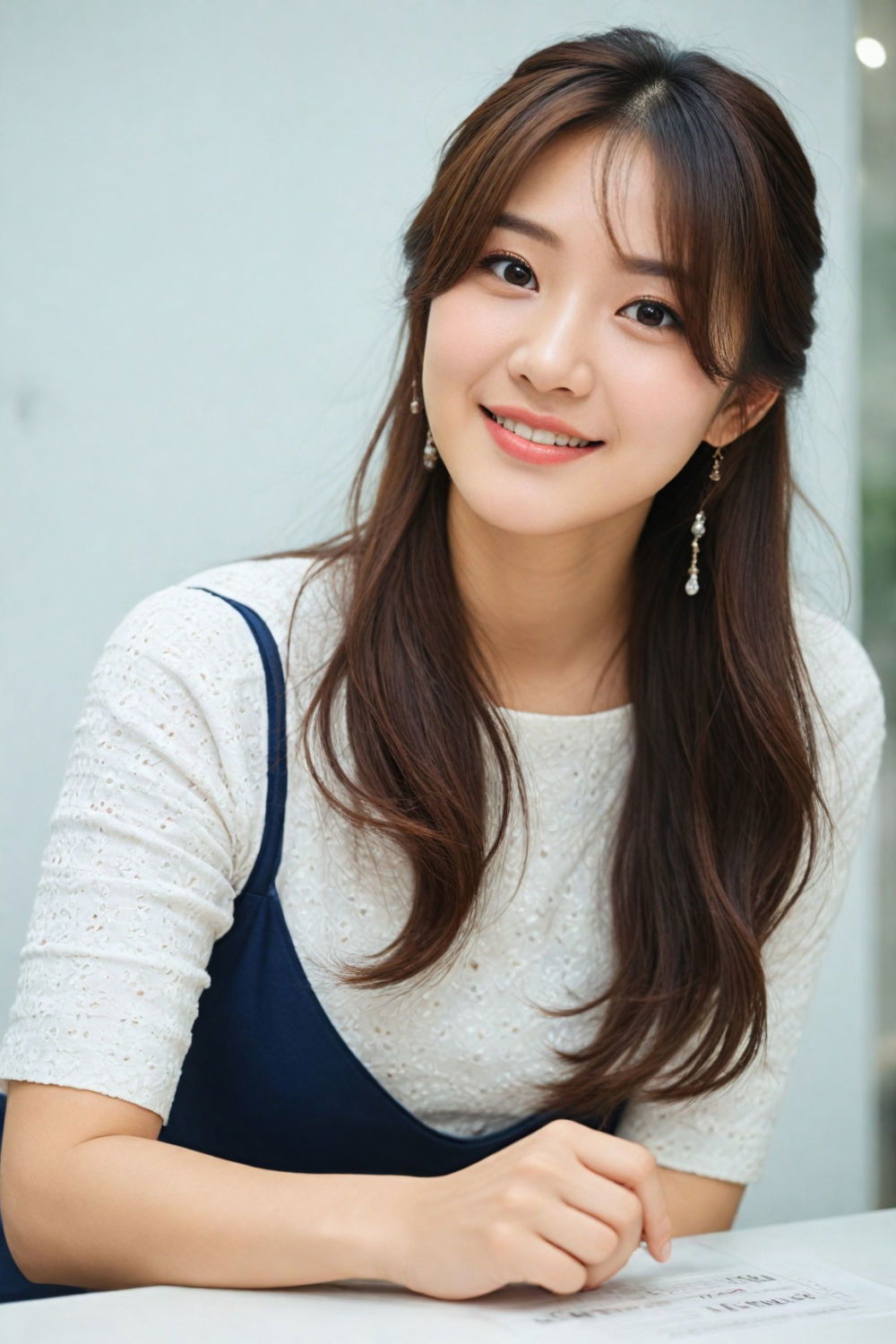 half up half down korean hairstyle for women