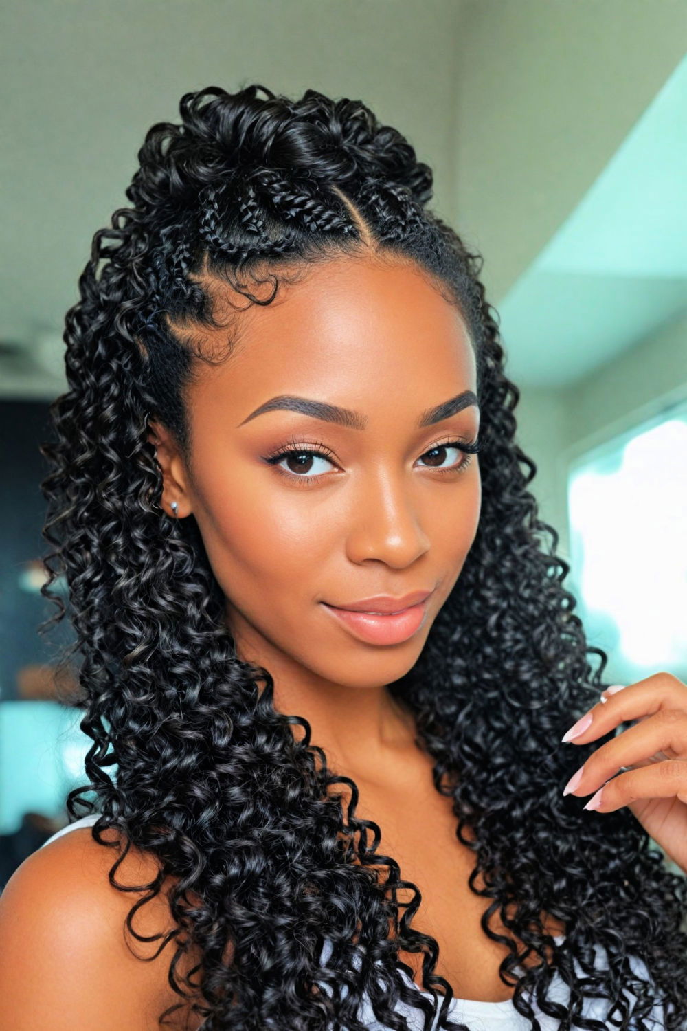half up half down passion twists hairstyle