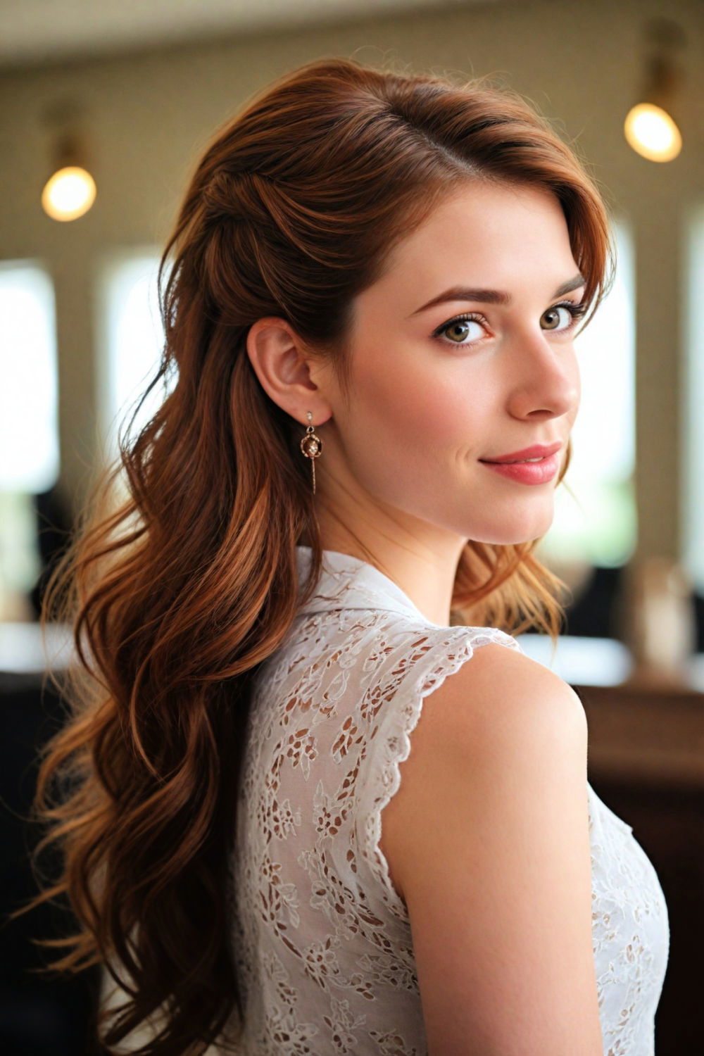 half up half down preppy hairstyle