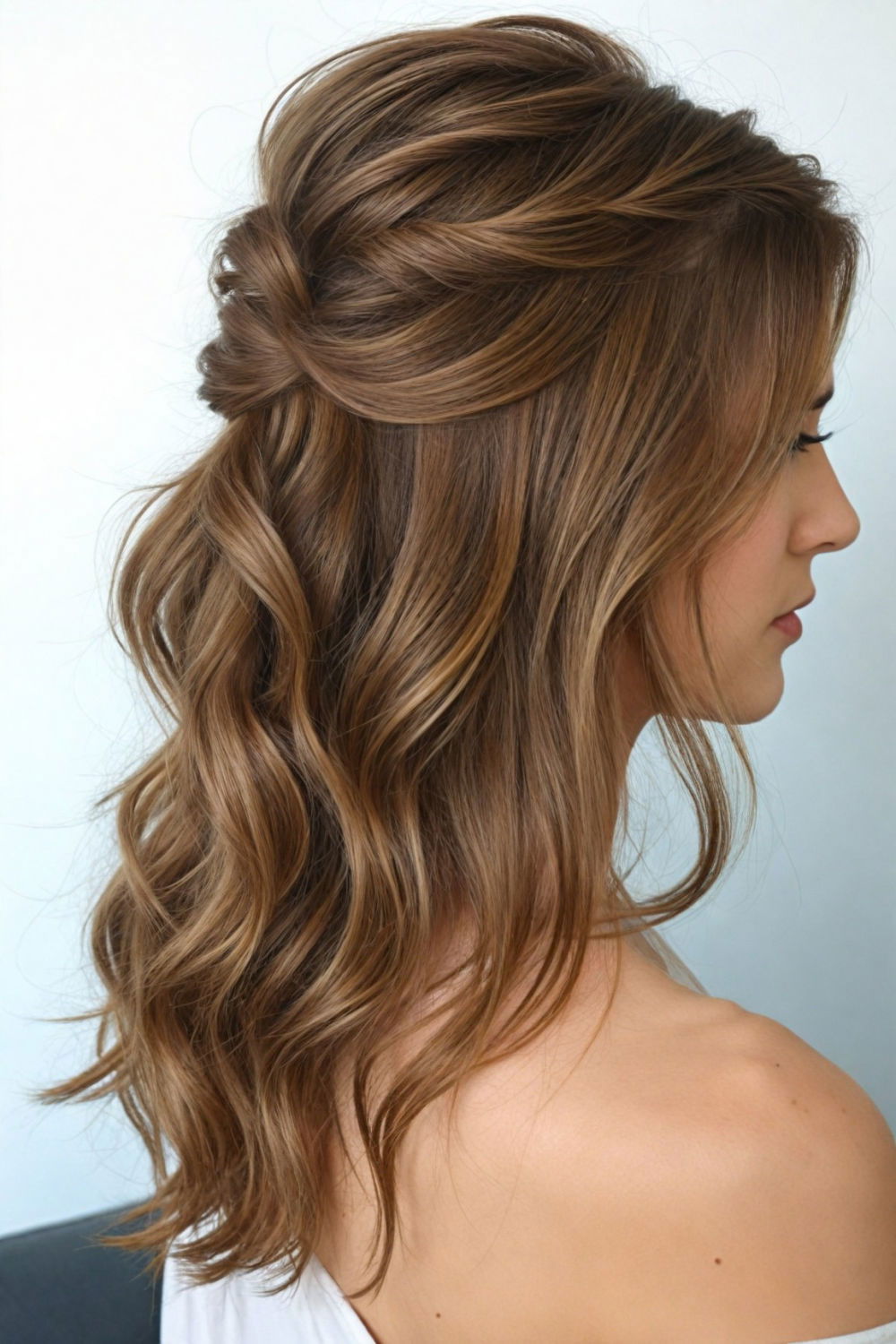 half up half down style for thin hair