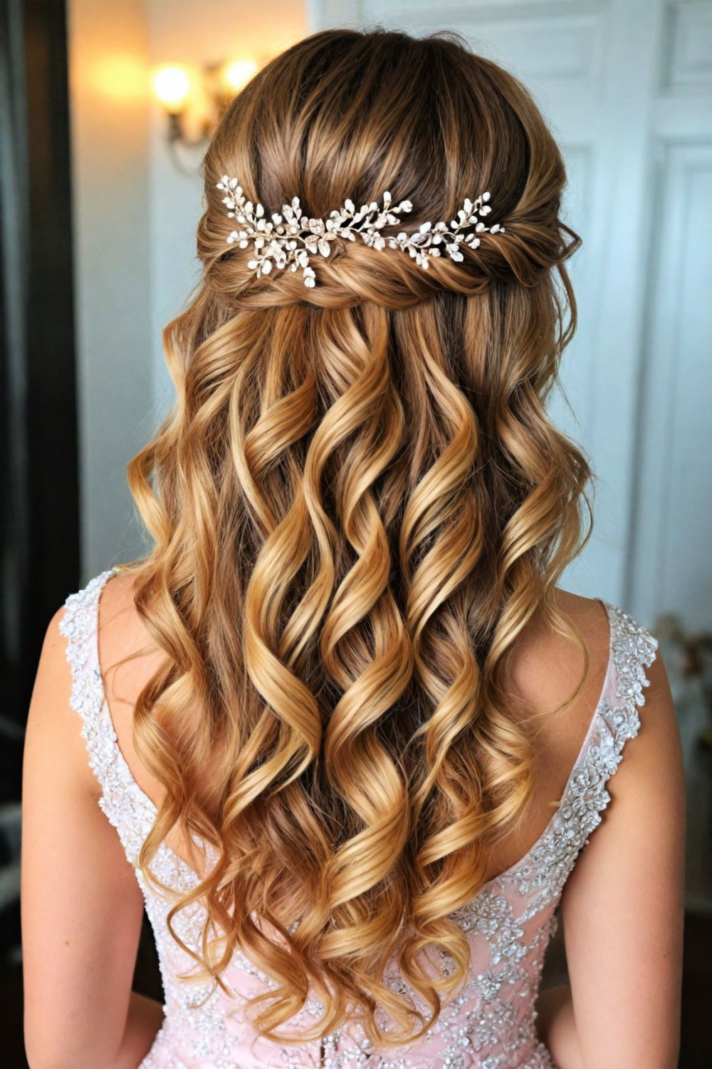 half up half down with curls hairstyle