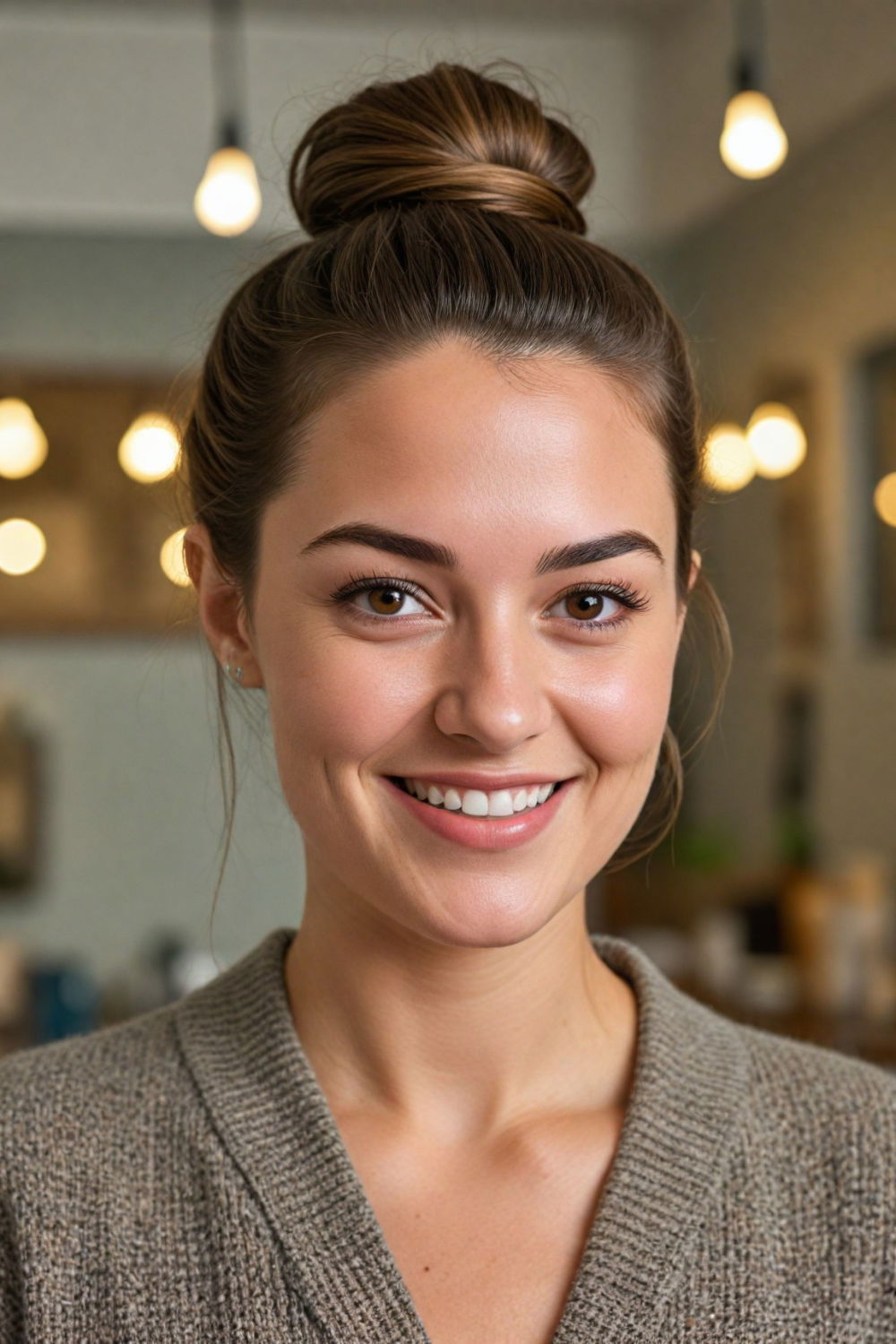 high bun fall hairstyle