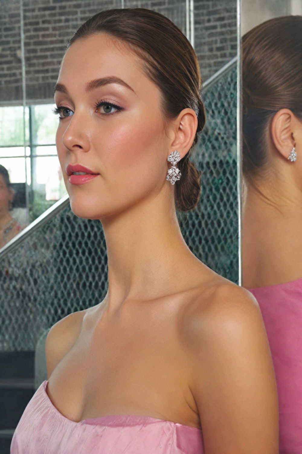 high shine sleek back quinceanera hairstyle