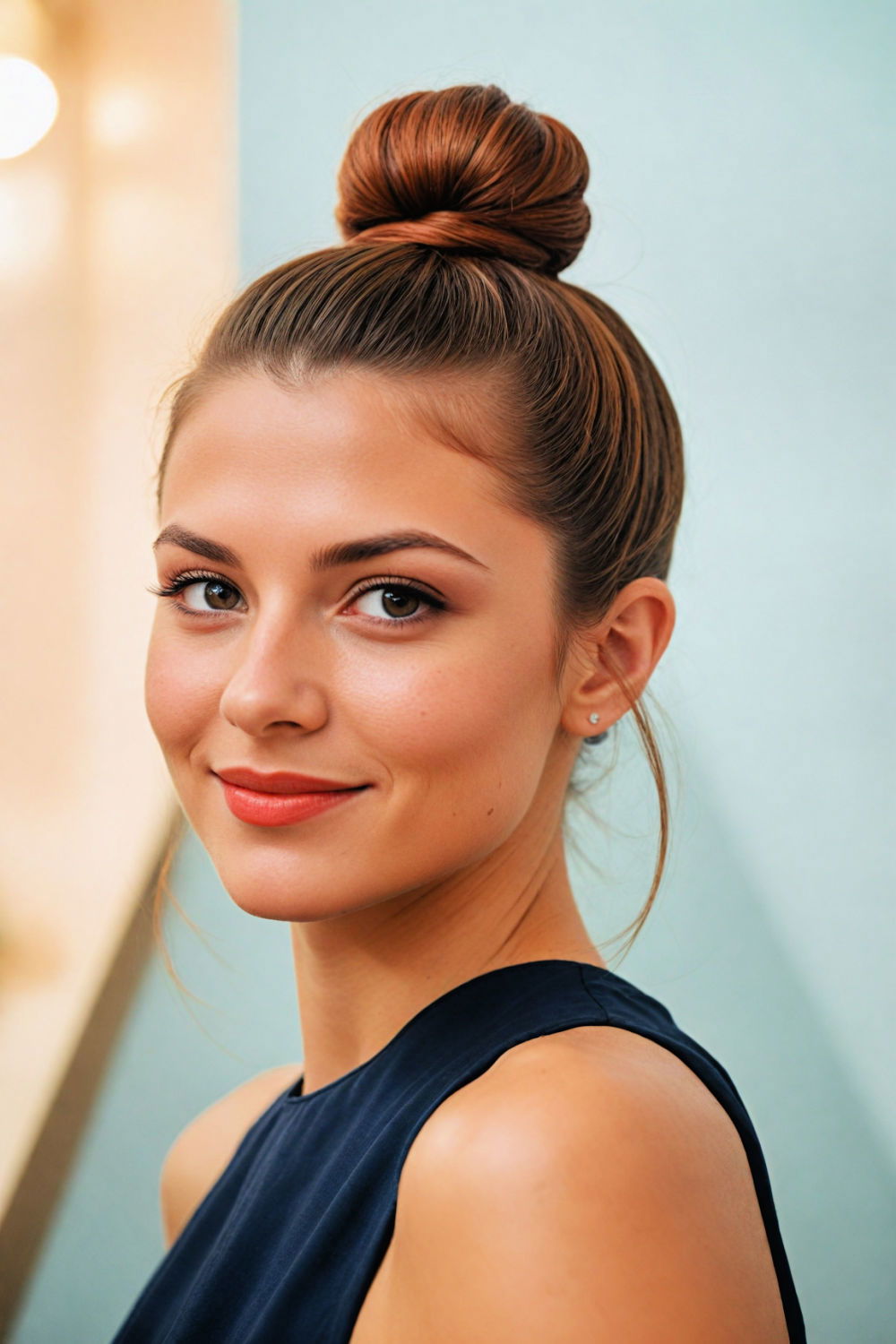 high slicked back bun for women