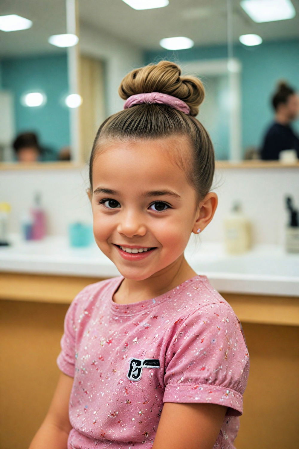 high top knot hairstyle for toddler girl