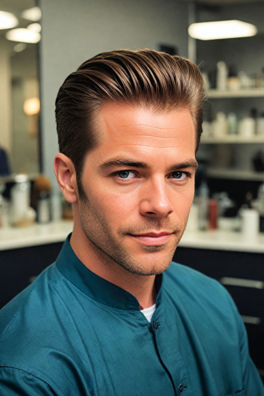 high volume slick back hairstyle