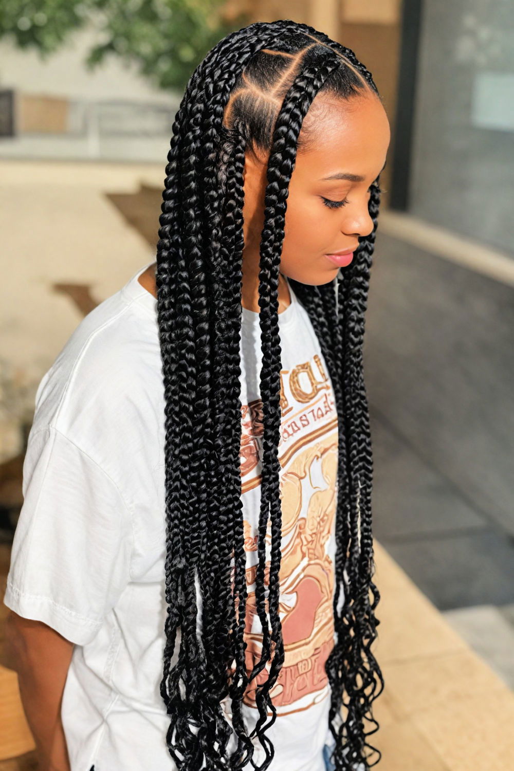 knotless box braids hairstyle