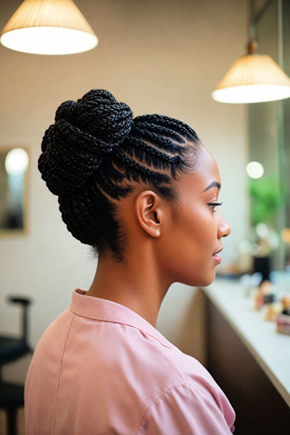 knotless braids updo hairstyle