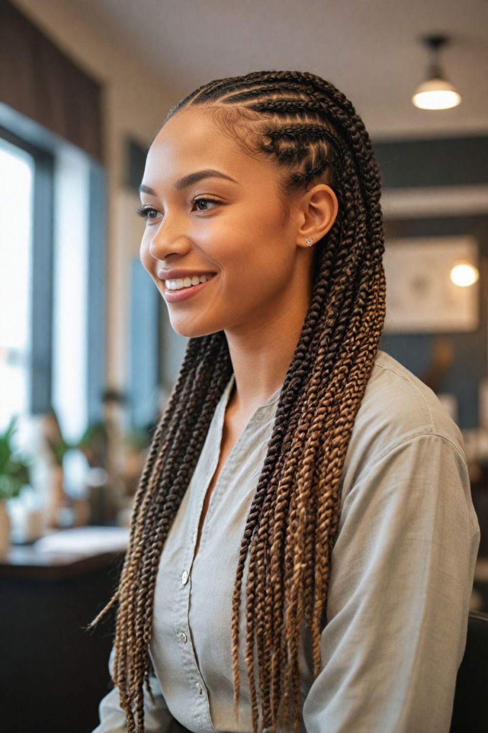 knotless braids with highlights hairstyle