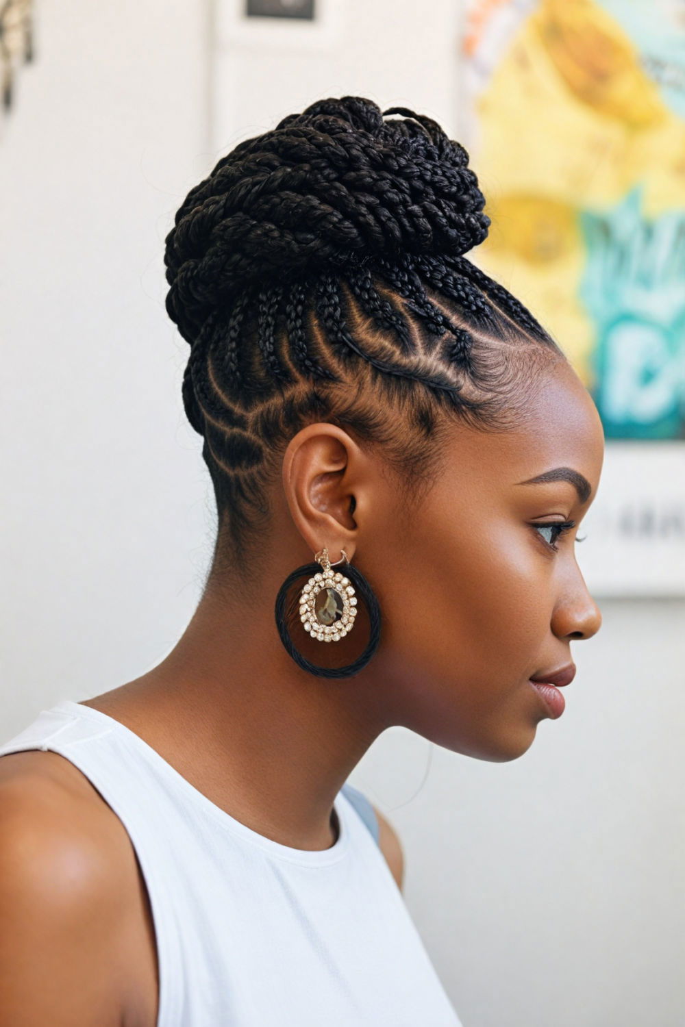 knotless braids with shaved sides