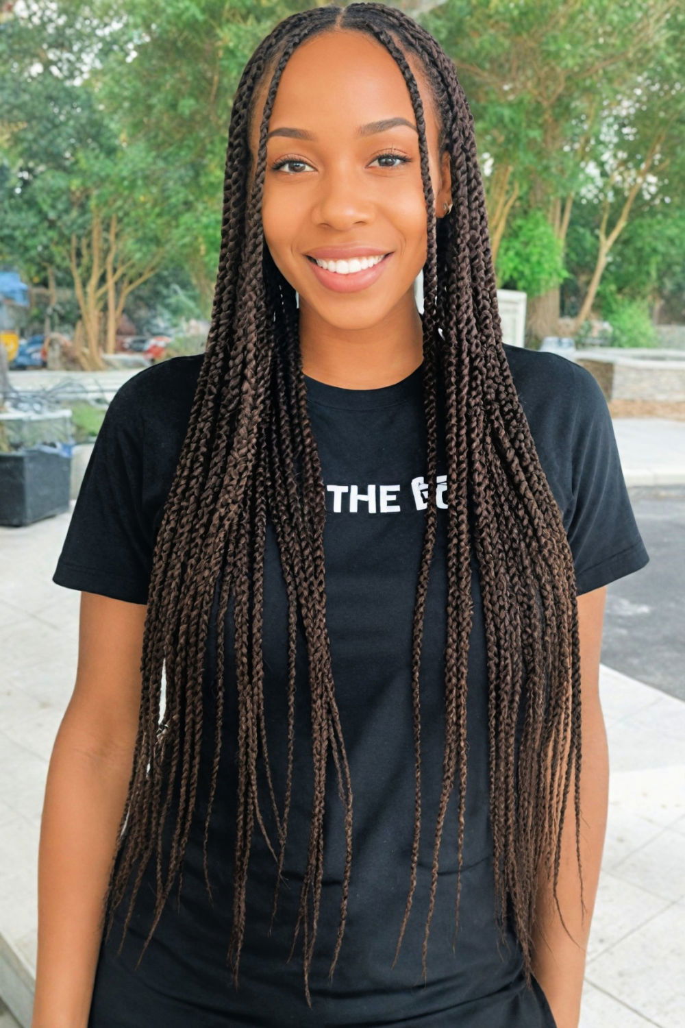 knottless waist length box braids
