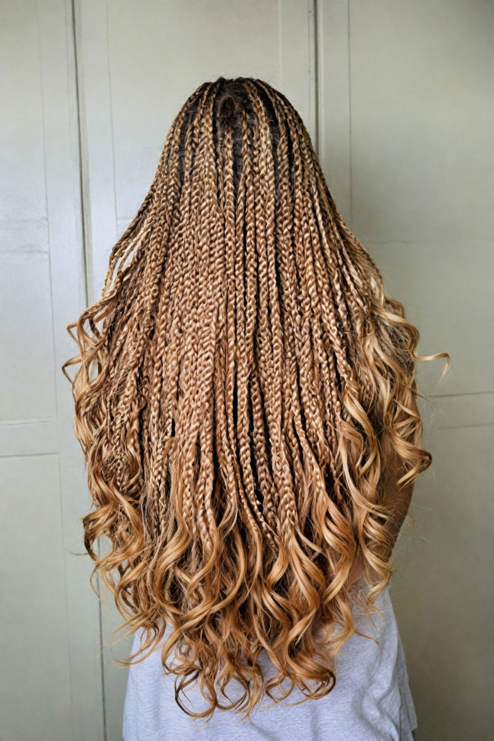 layered knotless braids hairstyle