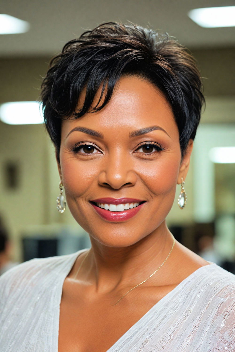 layered pixie with side part for women over 50