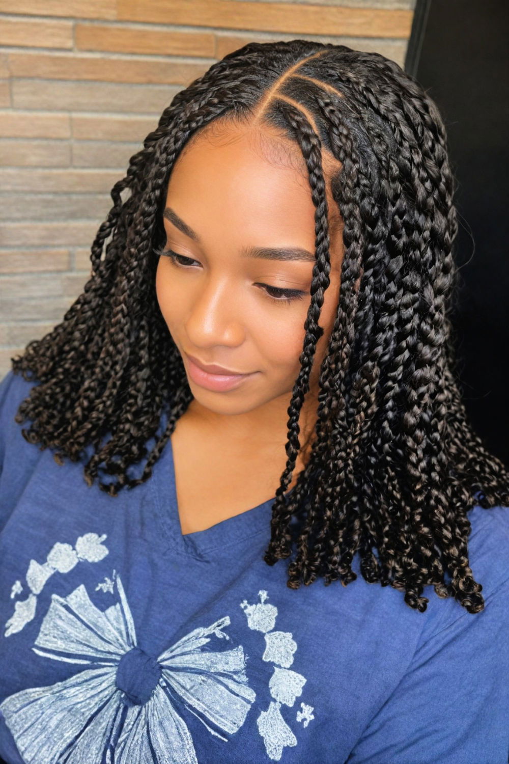 lightweight and breezy knotless braids bob haircut