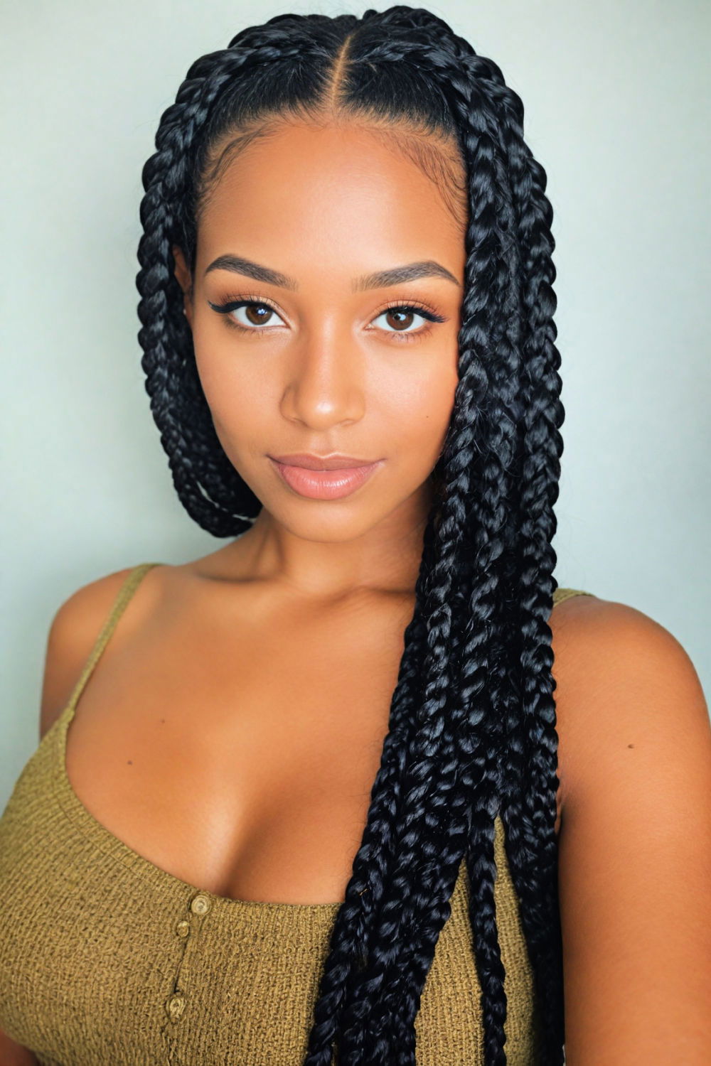 lightweight jumbo box braids hairstyle