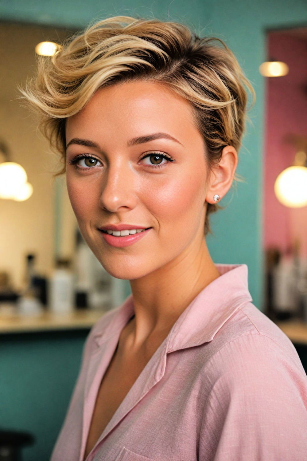 lightweight modern razor cut pixie hairstyle