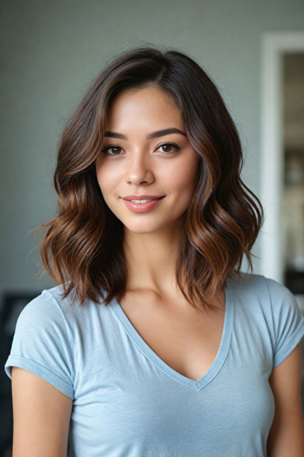 lob with soft waves hairstyle