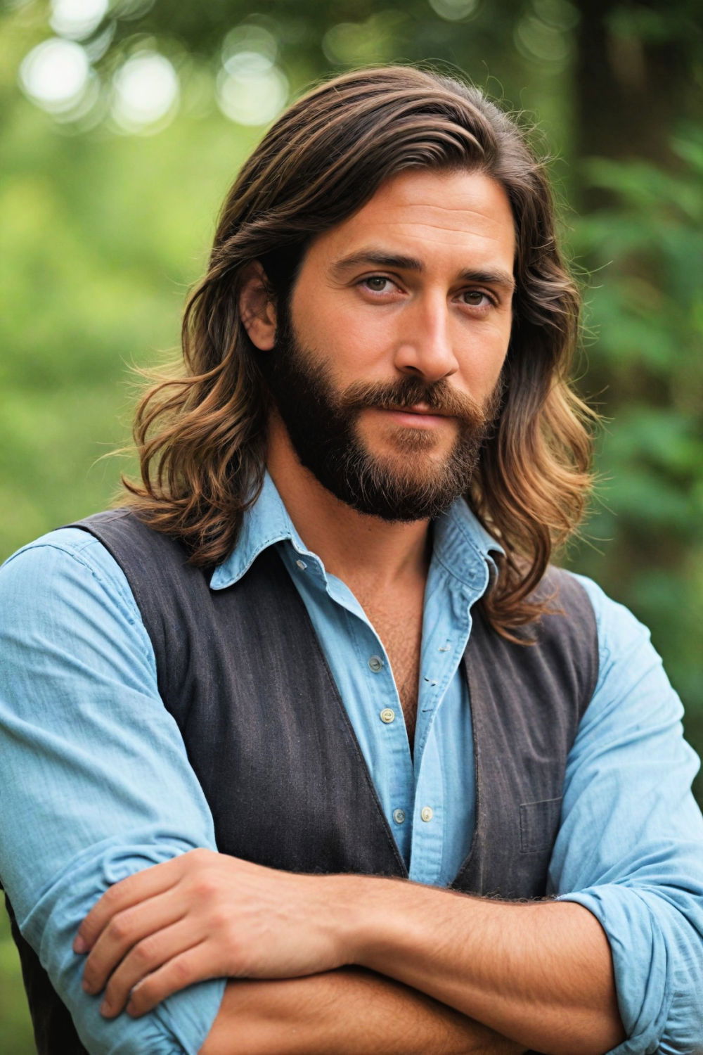 long hair and beard hairstyle