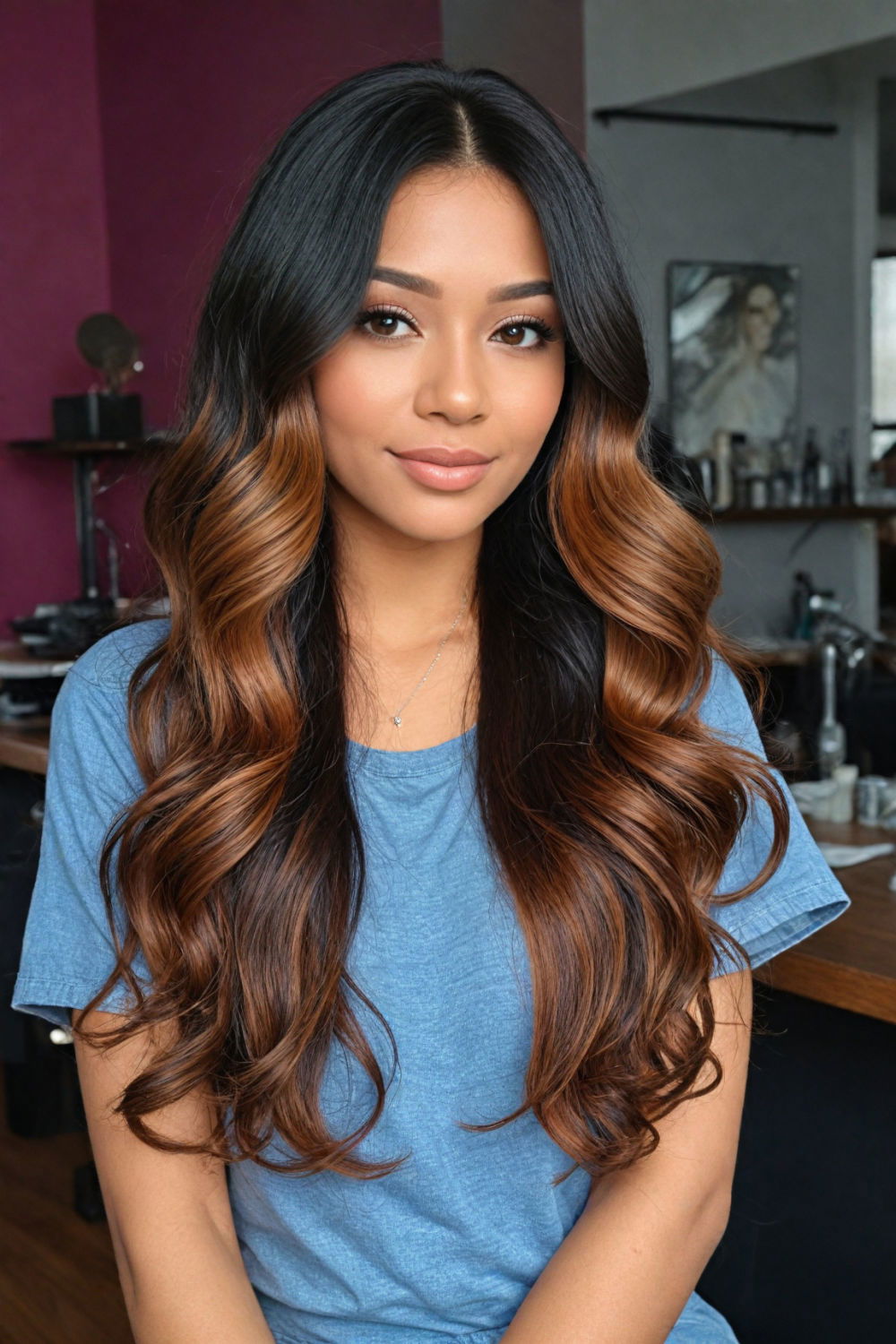 long layered waves wig hairstyle