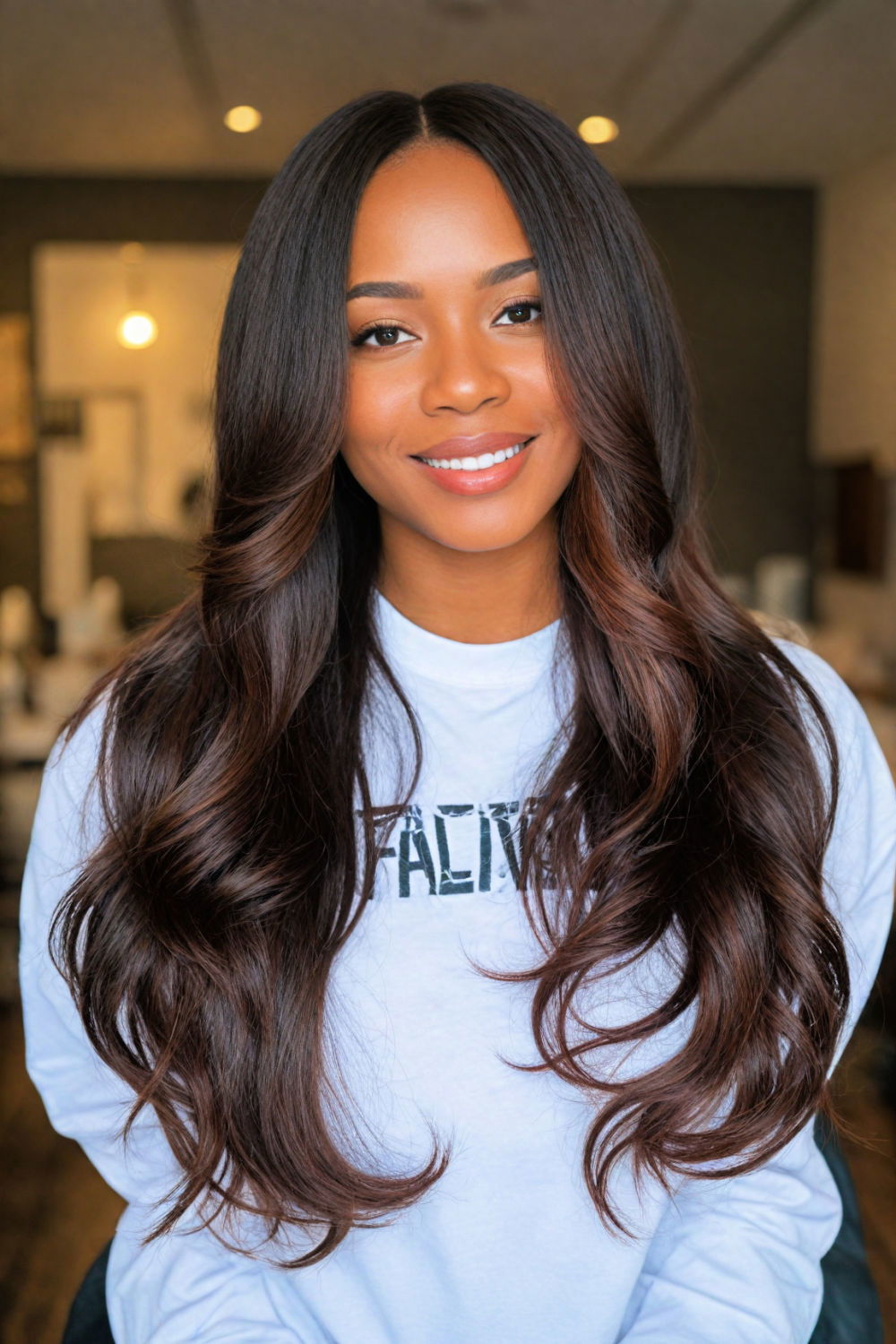 long layers hairstyle for african women