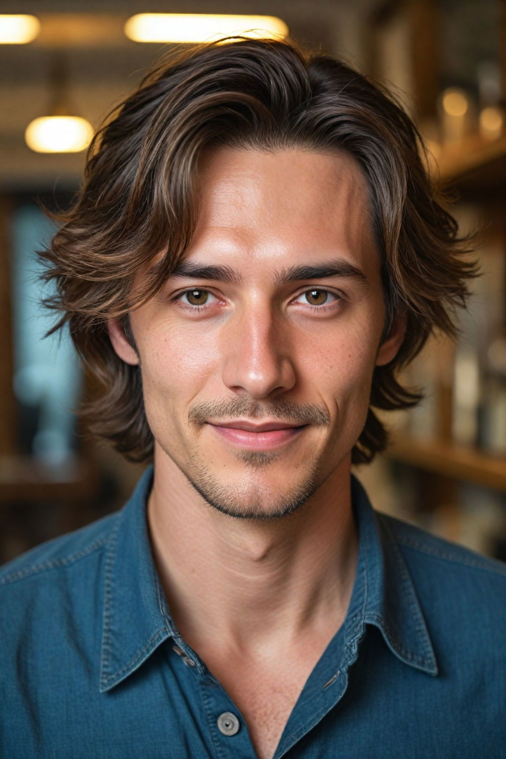 long layers hairstyle for men with big forehead