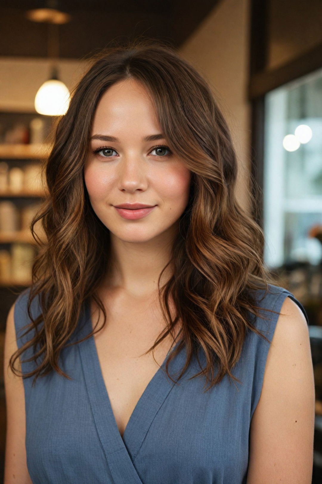 long layers medium length hairstyle for thin hair