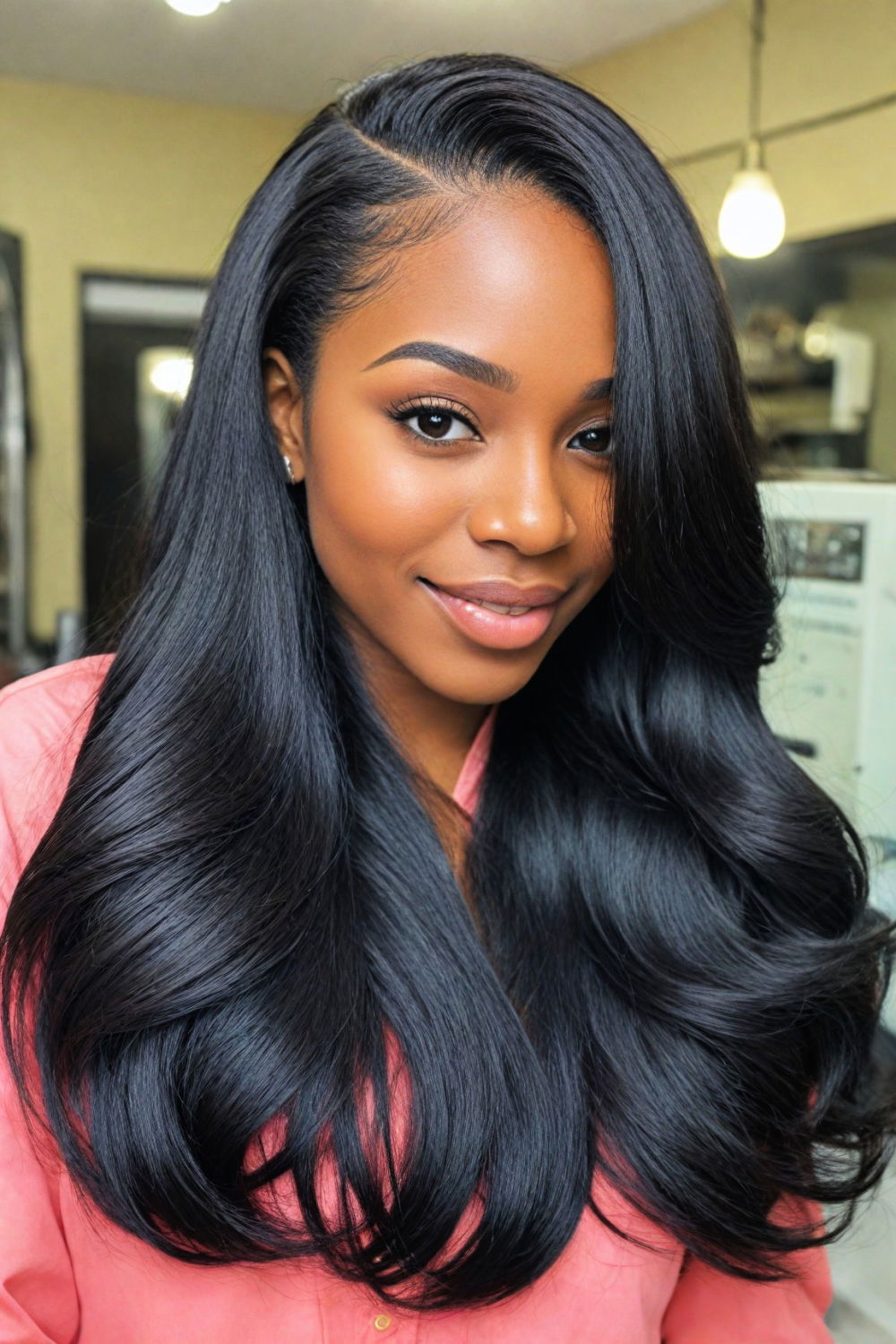 long layers sew in hairstyle for fluid and flattering appearance