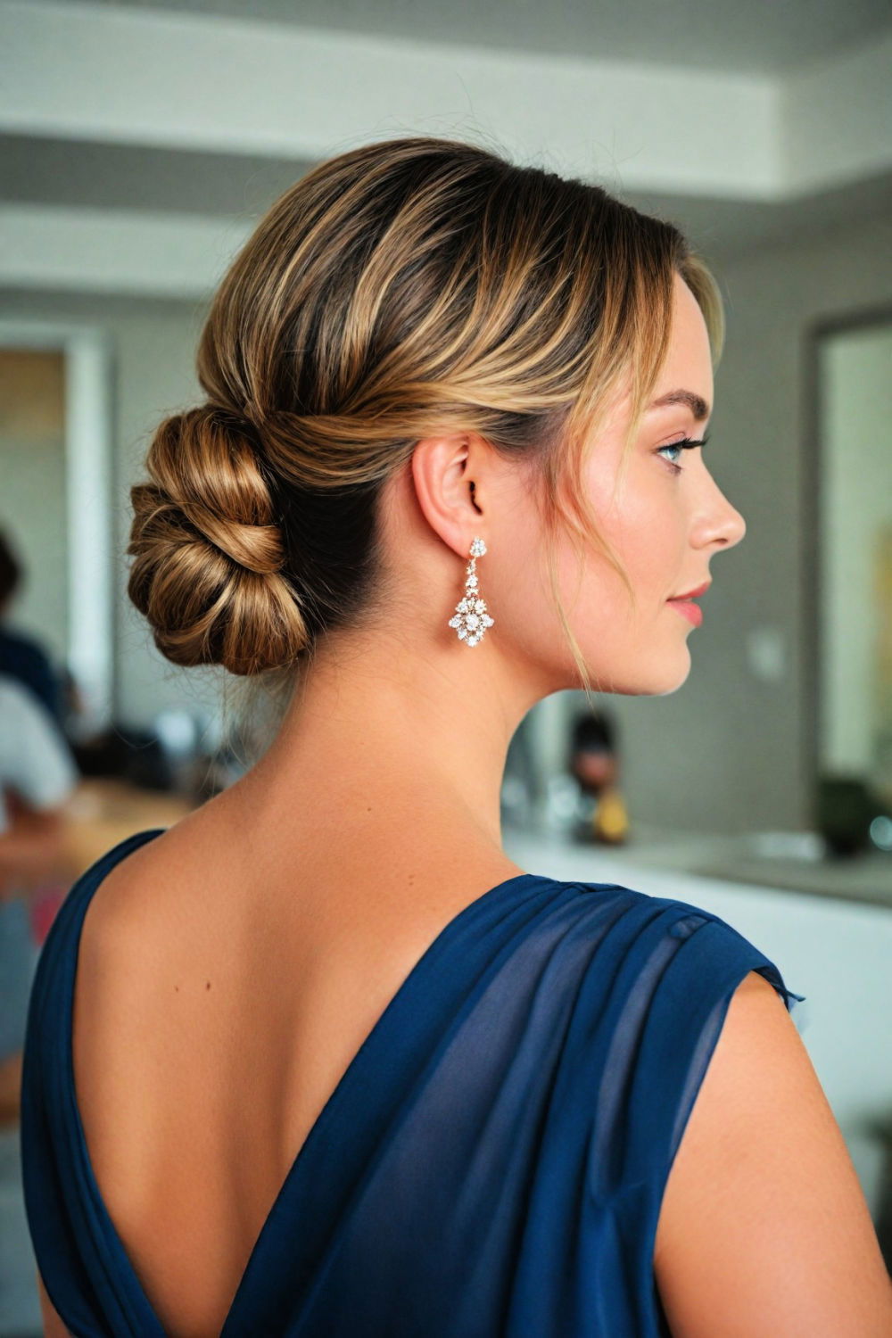 low chignon hairstyle for a softer look