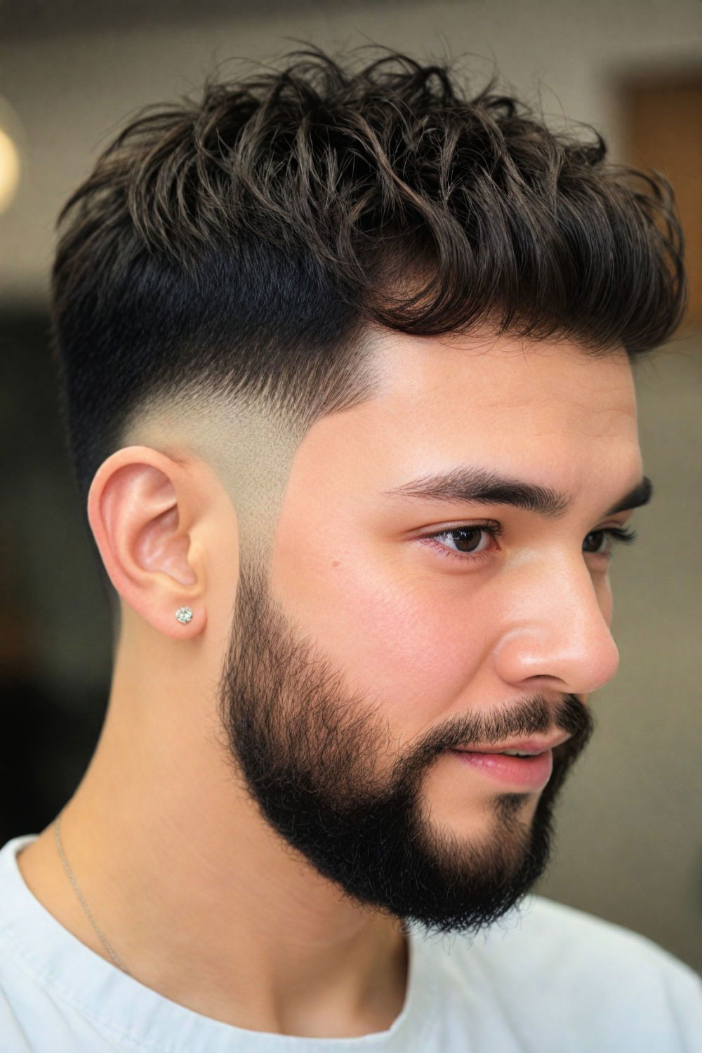 low fade for round faces men