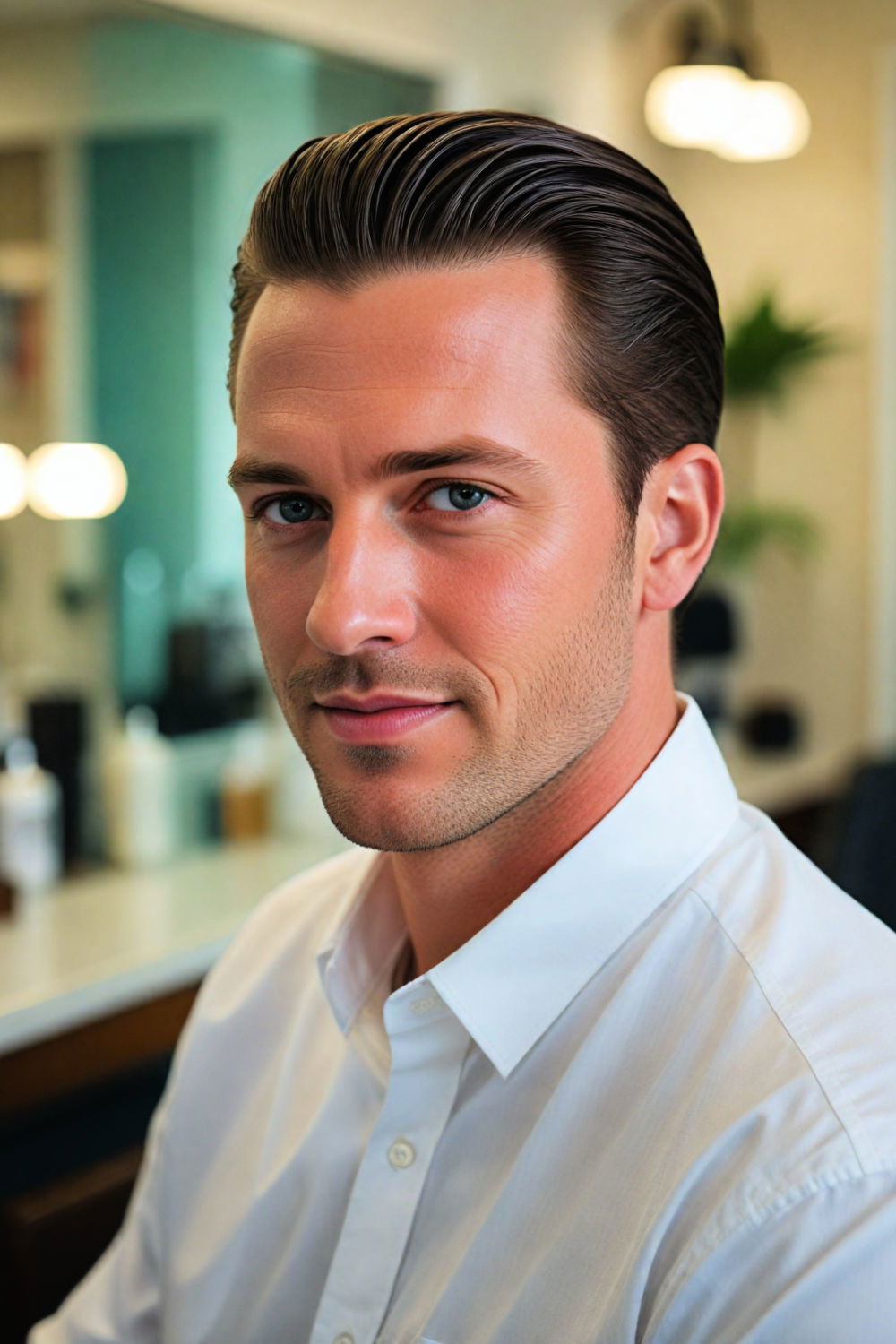low fade slick back hairstyle