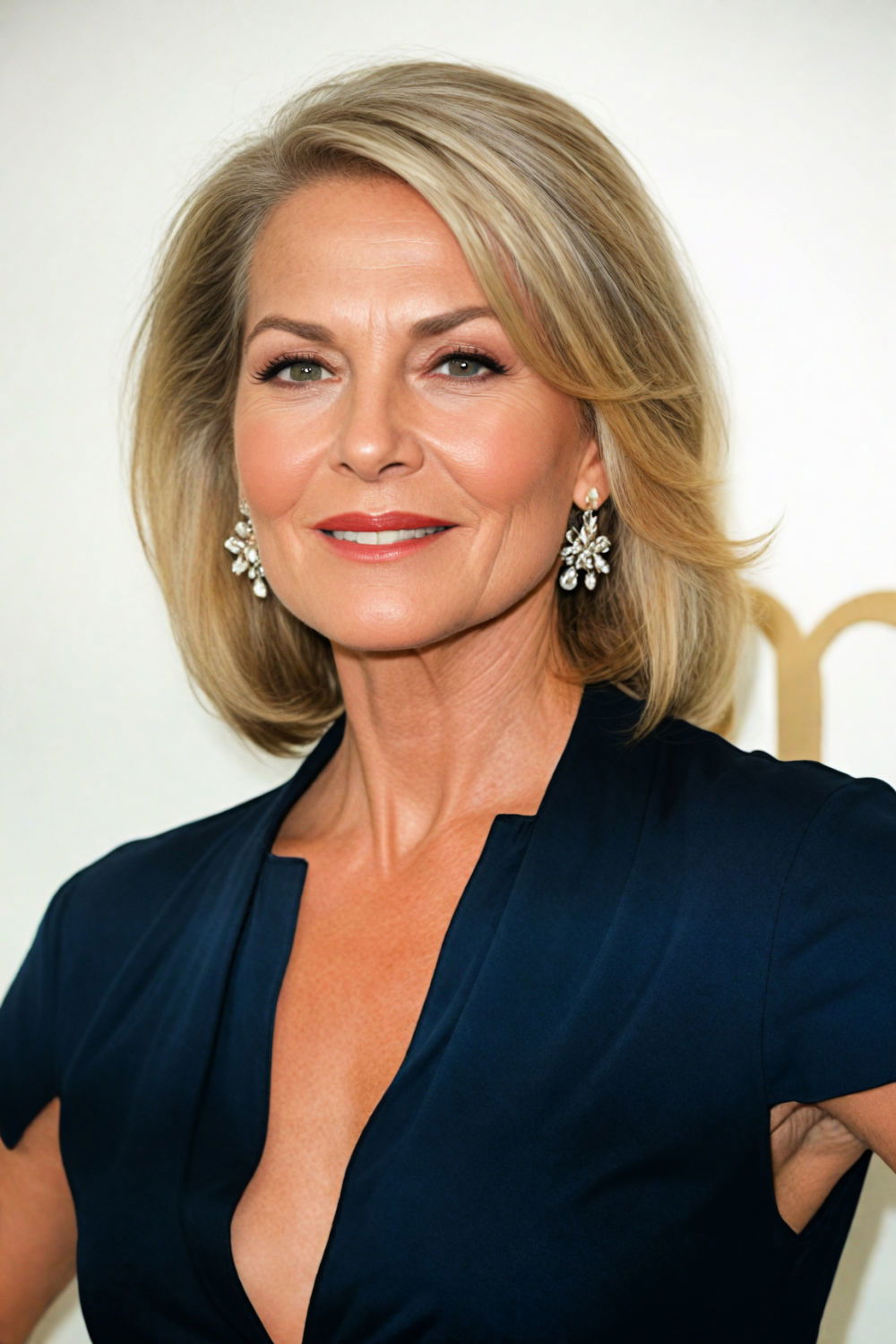 low maintenance classic lob for 60 years old women