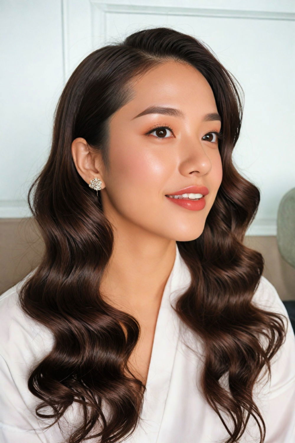 luxurious glam waves birthday hairstyle