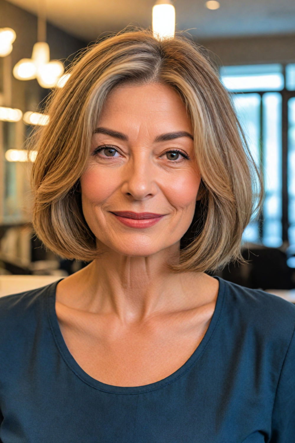 medium blended bob hairstyle