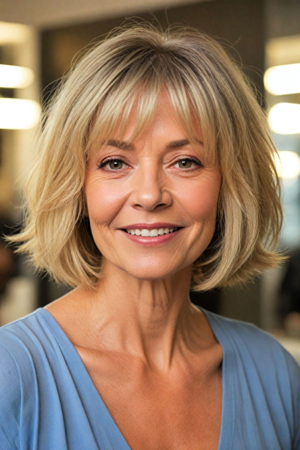 medium bob with subtle layers hairstyle