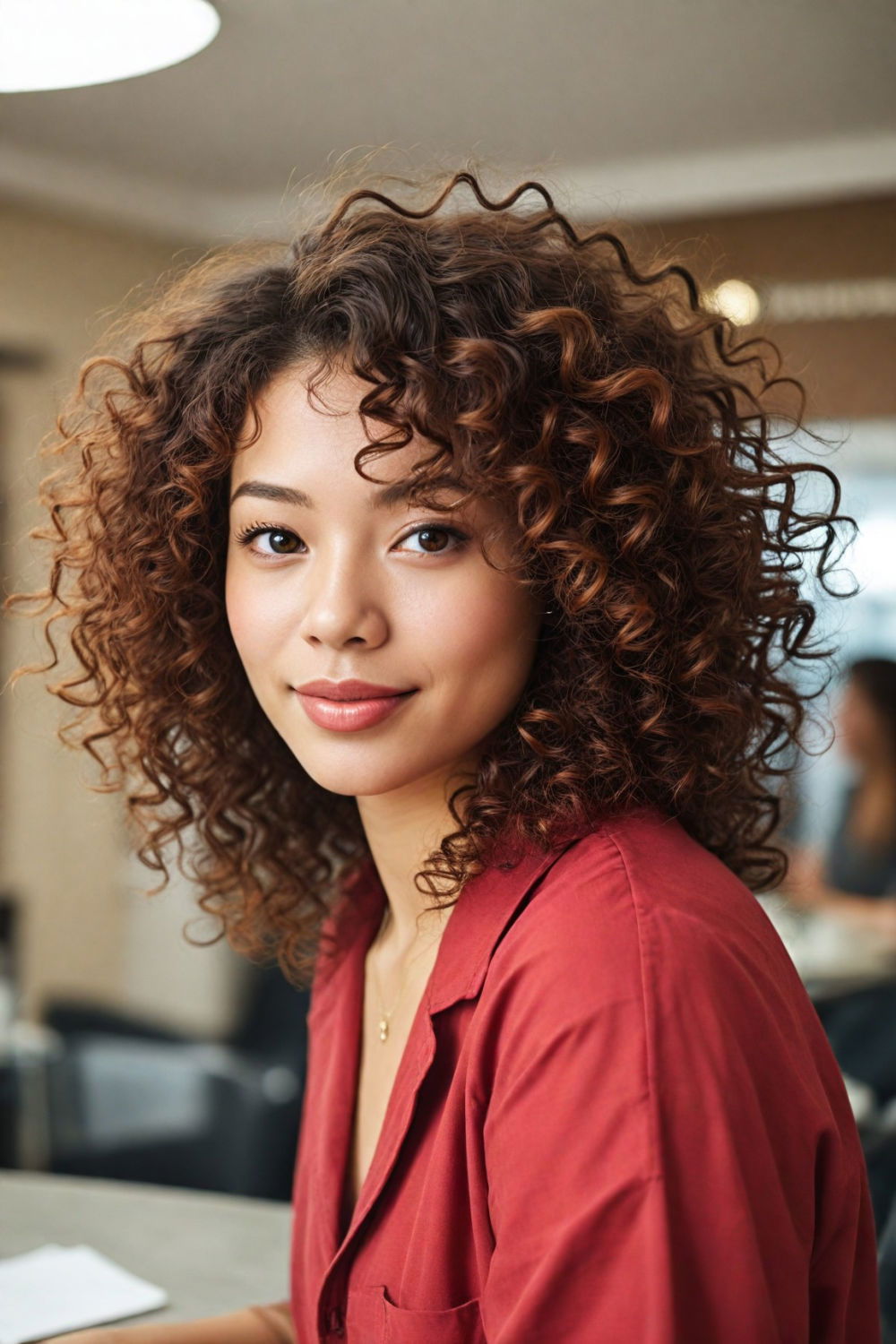 medium curly afro hairstyle