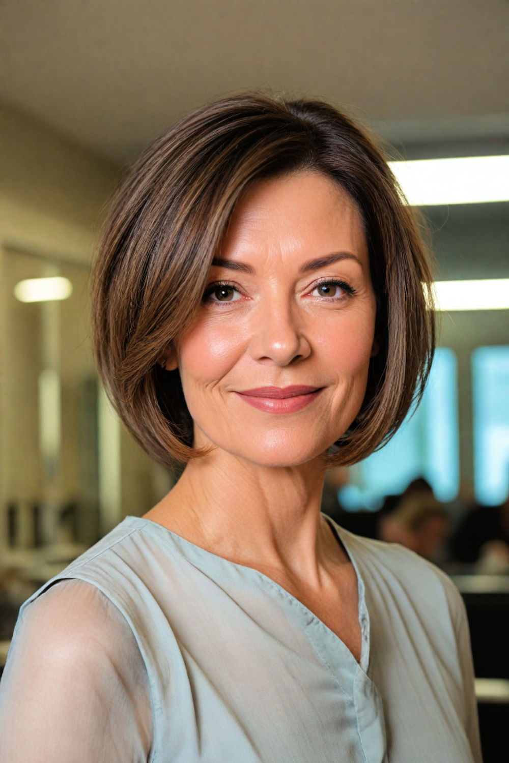 medium inverted bob for women over 60