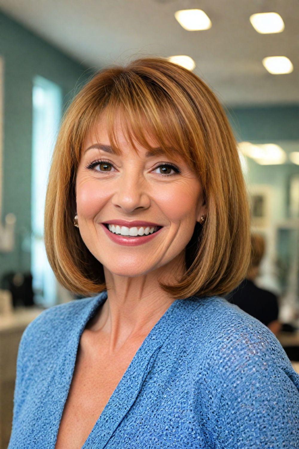 medium layered bob for volume