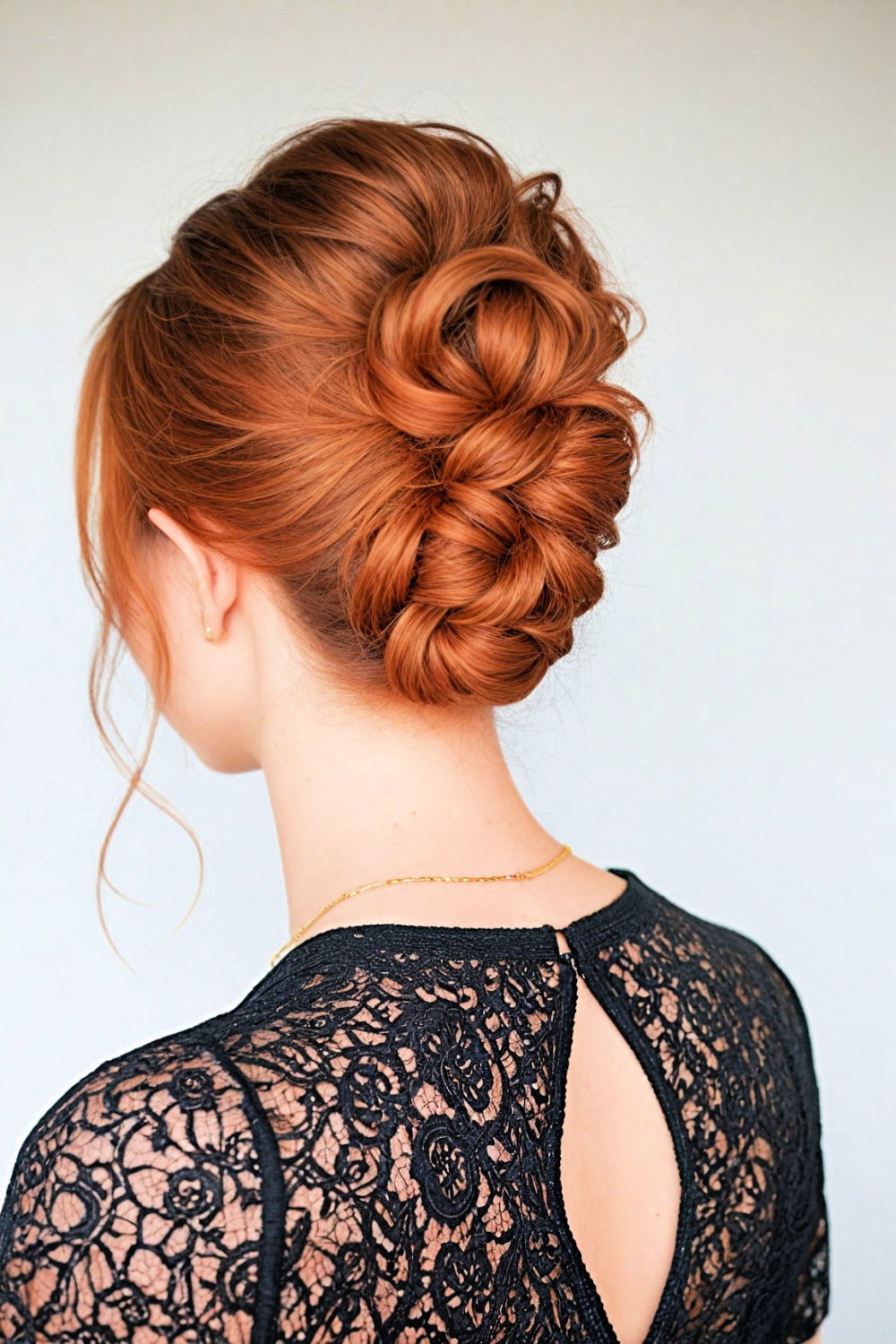 medium length hair knotted updo