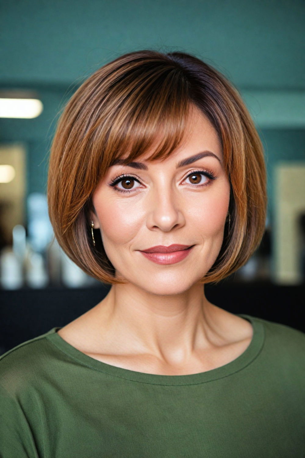 medium razor cut bob hairstyle