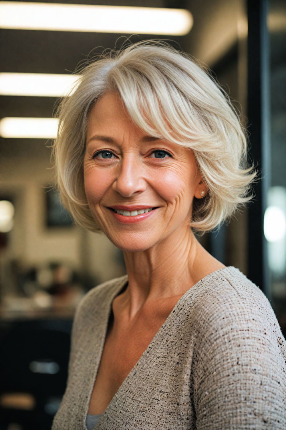 medium textured bob hairstyle